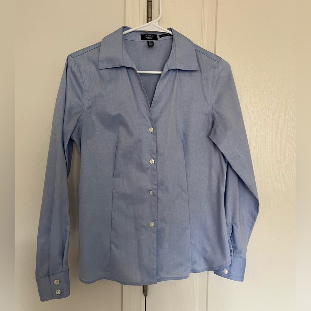 Light blue button down blouse